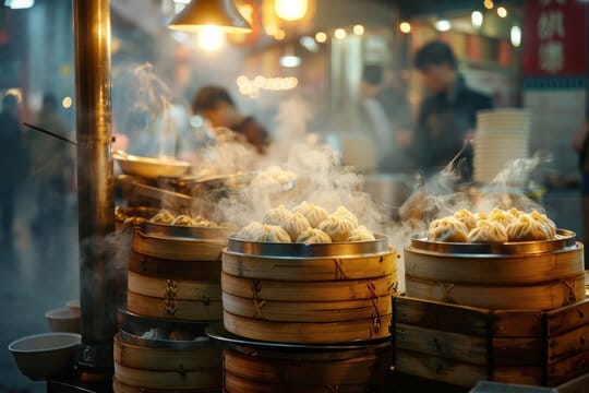 Steaming street food